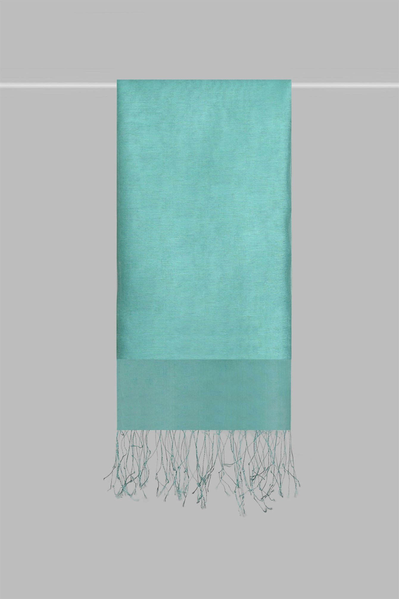 Çift Katlı Açık Mint Yeşili Tül Şal