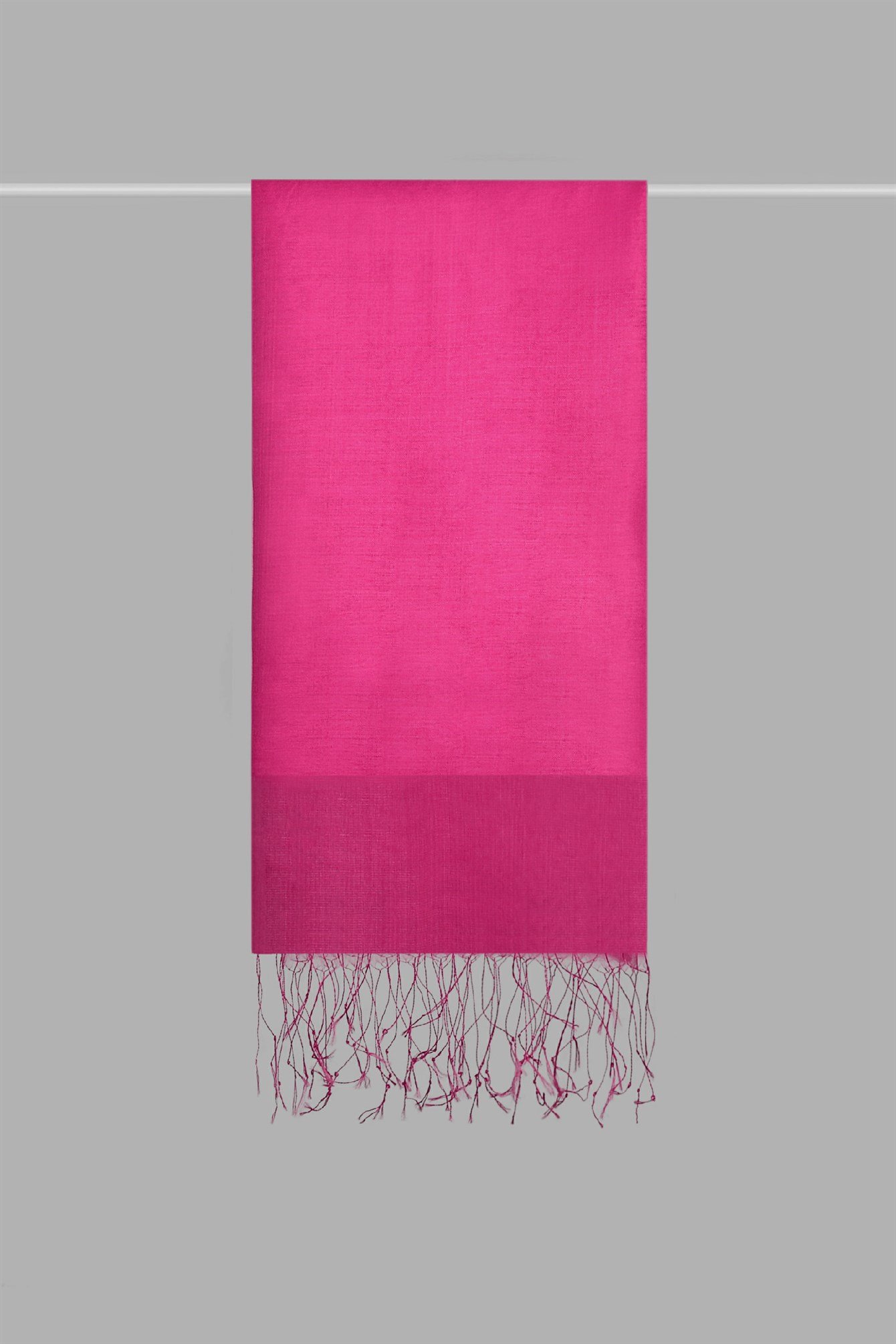 Çift Katlı Fuşya Tül Şal