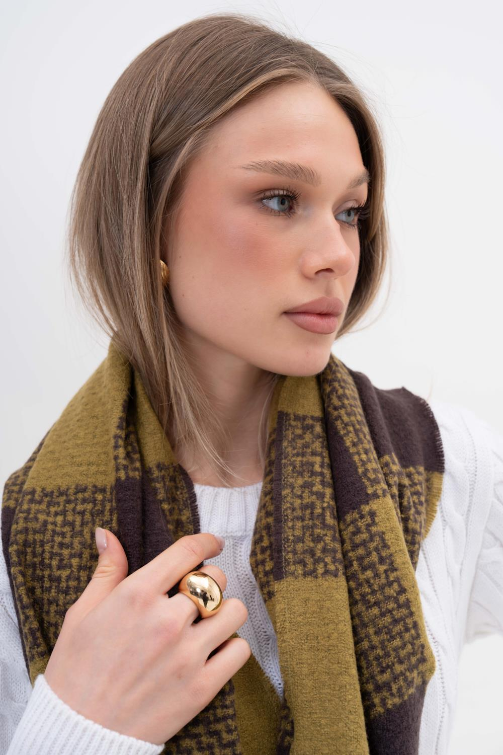 yağ yeşili kare desenli